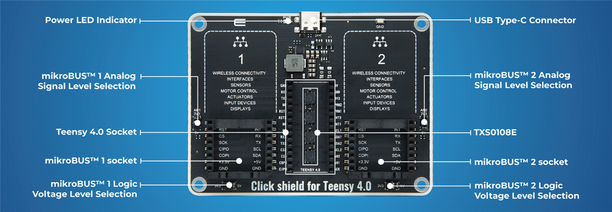 Mikroe Click Shield for Teensy 4.0